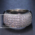 Exquisite Pave 14K White Gold Plated Multi Row Cubic Zirconia Men Women Ring